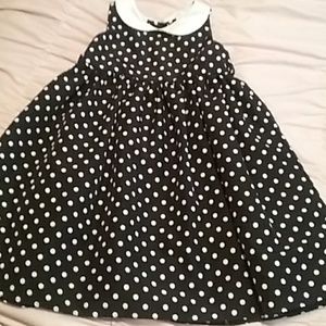 4T black with white polka dot dress